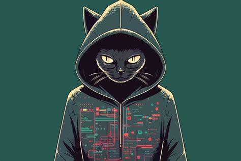 Cat hacker vector illustration 22329364 Vector Art at Vecteezy