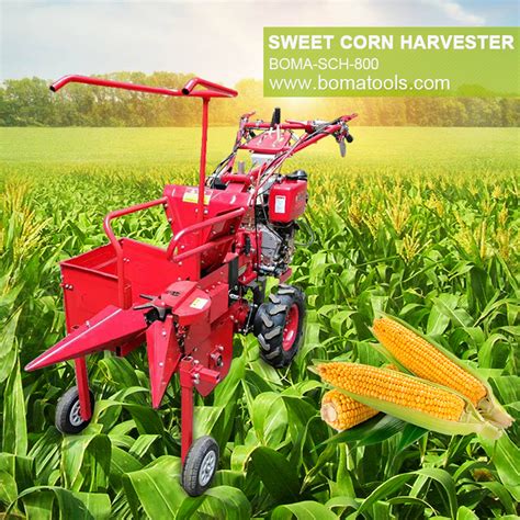 Walk-behind Tractor Mini Sweet Corn Harvesting Machine for Grain - BOMA ...