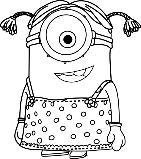 Cartoons Minions Little Girl Coloring Page Cartoons Minions Little Girl Coloring Page | Minion ...