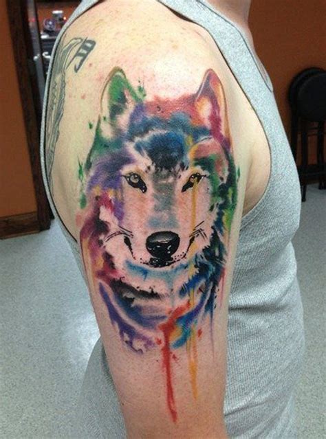 Watercolor Wolf Tattoo Designs, Ideas and Meaning - Tattoos For You