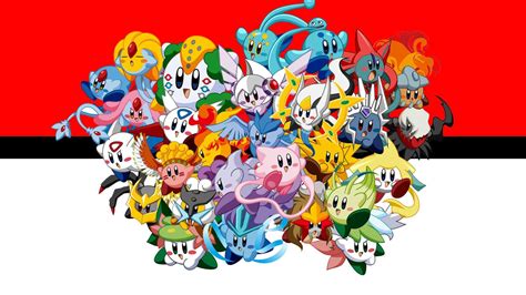 I made a wallpaper with Kirby as (most of) the Legendary Pokémon : r/pokemon