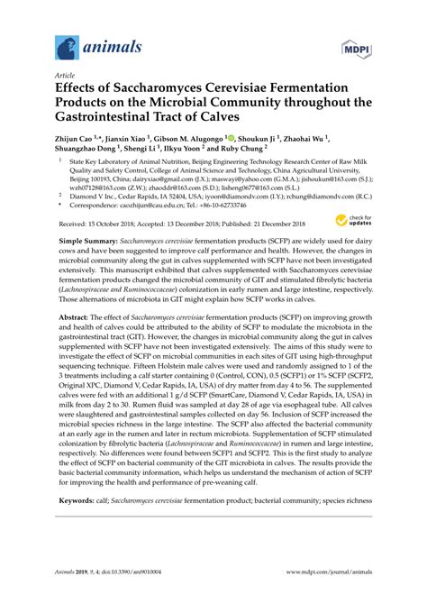 (PDF) Effects of Saccharomyces Cerevisiae Fermentation Products on the Microbial Community ...