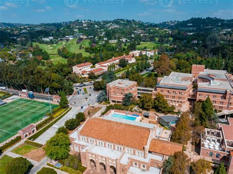 Aerial view of the Football stadium at the University of California ...