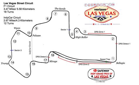 Official Las Vegas F1 Circuit Map DRS Zones R/formula1, 40% OFF