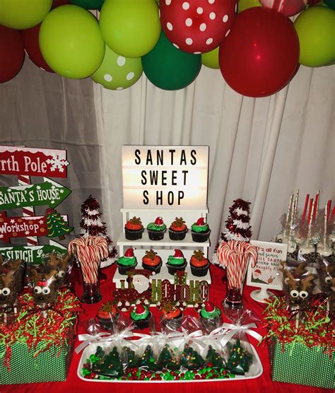 Christmas dessert table candy buffet ideas | Christmas birthday party ...