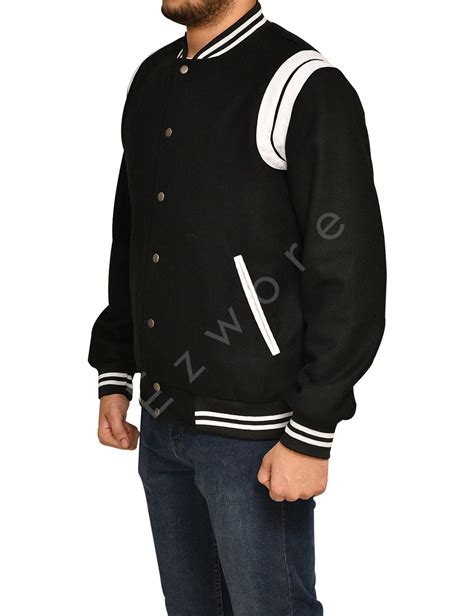 Men's Black Varsity Jacket | Black Varsity Jacket for Men – Ezwore