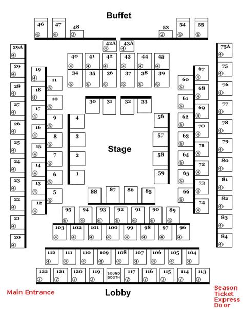 the seating map for an event with seats and numbers on each seat, which are numbered in