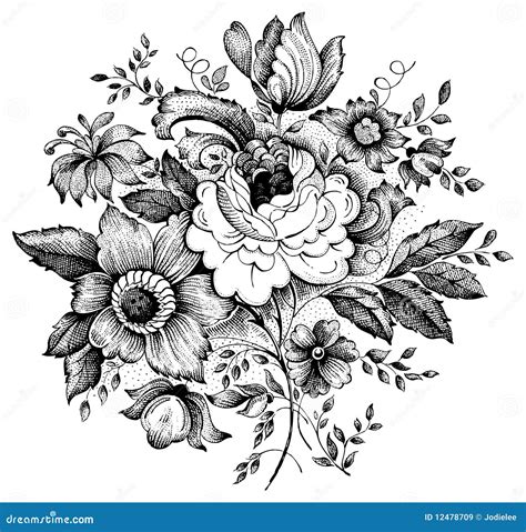 Vintage Flower Vector Illustration Royalty Free Stock Images - Image: 12478709