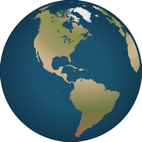 Clipart - Globe facing America