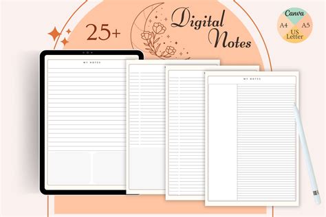 Digital Notes Templates | Goodnotes | Stationery Templates ~ Creative Market