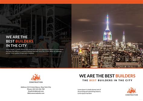 Free Building Construction Brochure Template in Adobe Photoshop, Illustrator, InDesign ...