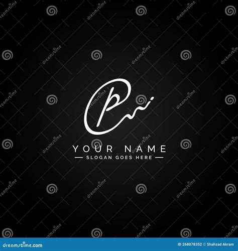 P Letter Signature Logo - Initial Alphabet for P - Hand Drawn P Logo Stock Vector - Illustration ...