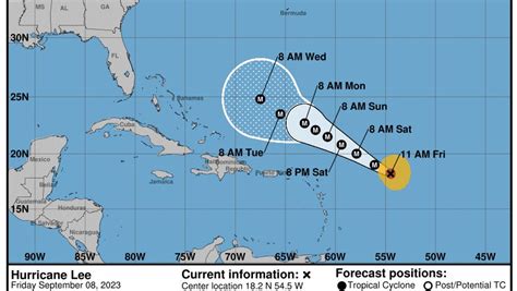 Hurricane Lee forecast path, spaghetti models. Impact on US. Tracker