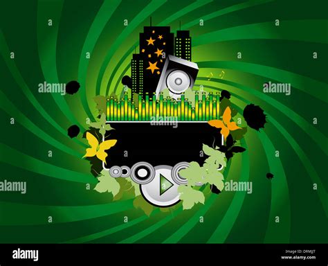 Green Music Background Stock Photo - Alamy