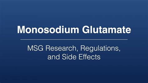 Monosodium Glutamate MSG Health Dangers and Side Effects of Toxic Additives and Excitotoxins ...