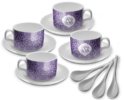 Lotus Flower Tea Cup - Set of 4 (Personalized) - You Customize It