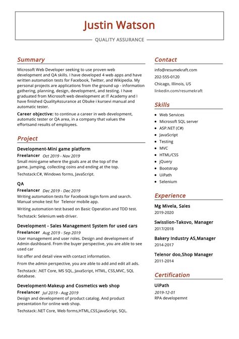 Quality Assurance Resume Sample in 2024 - ResumeKraft