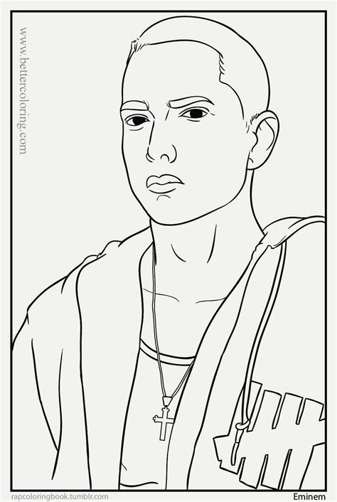 Rapper Eminem Coloring Pages - Free Printable Coloring Pages