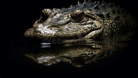 Spectacled Caiman, Large Reptile with Deadly Teeth Generated by AI Stock Illustration ...