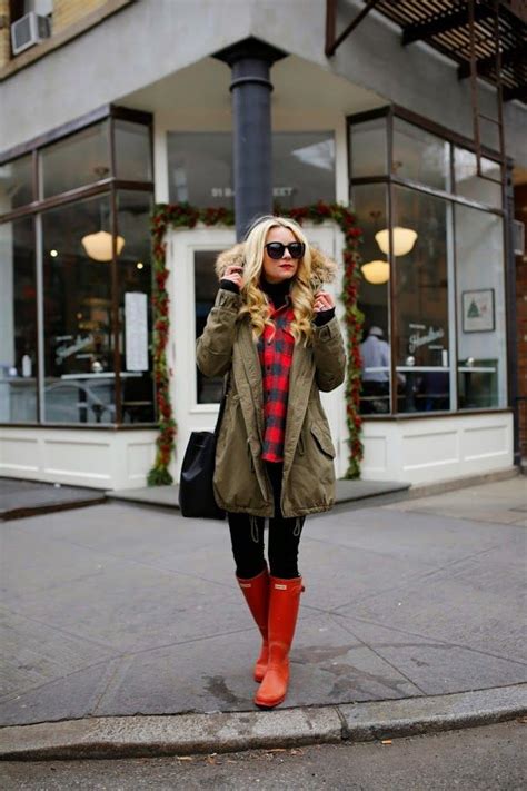 Brown and pink dresses ideas with fashion accessory, coat, fur | Hunter Boots Outfit | Boot ...