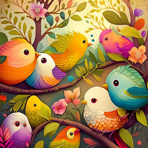 Abstract Colorful Birds Art Free Stock Photo - Public Domain Pictures