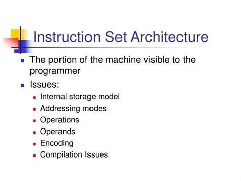 PPT - Instruction Set Architecture PowerPoint Presentation, free download - ID:3926658