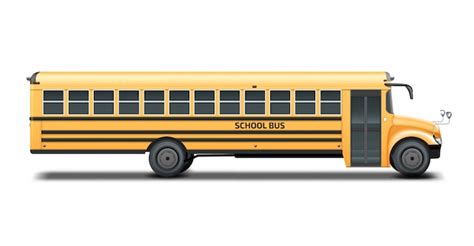 Premium Vector | Yellow school bus, right side view. isolated on white background