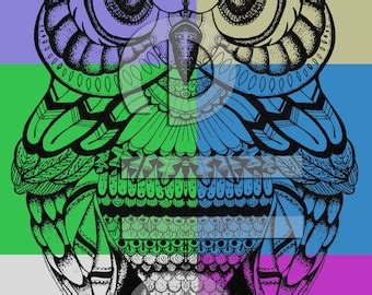 Owl zentangle | Etsy