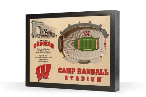 Wisconsin Badgers Camp Randall Stadium 3D Wood Stadium Replica — 3D ...