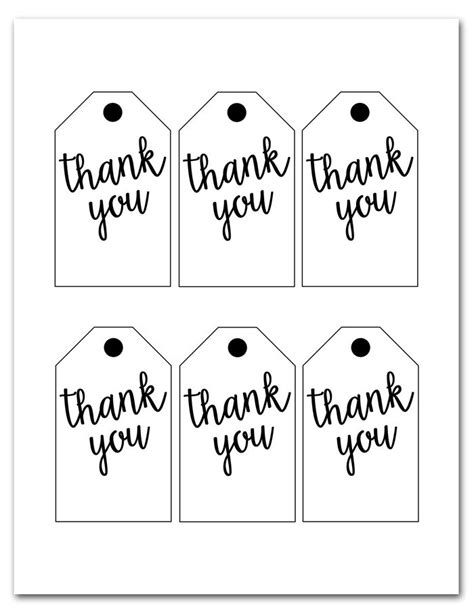 Thank You Gift Tag Template