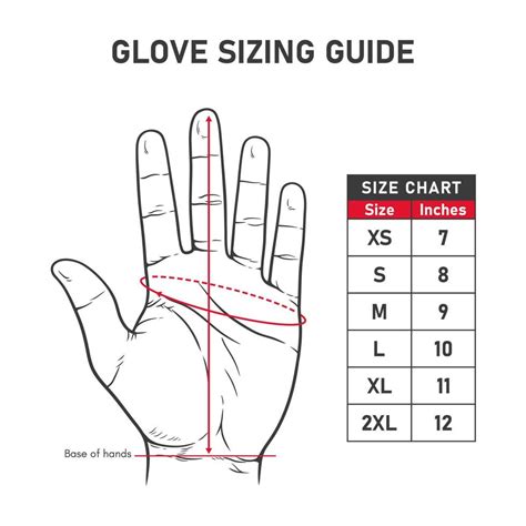 Hand drawn illustration of hand glove sizing guide and charts 13355035 ...