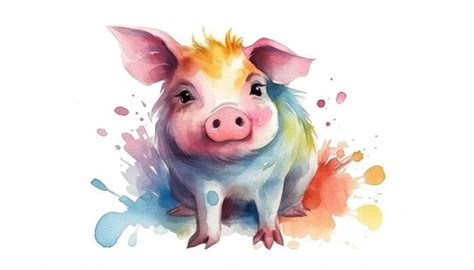 Watercolor Pig Stock Photos, Images and Backgrounds for Free Download