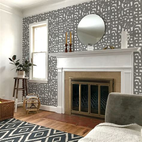 Black and white Art Deco wallpaper - Peel and Stick or Non-Pasted