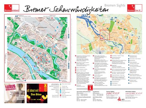 Large detailed tourist map of Bremen city | Bremen | Germany | Europe | Mapsland | Maps of the World