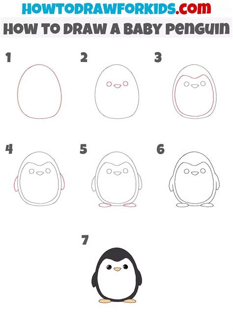 How to Draw a Baby Penguin | Penguin drawing easy, Penguin drawing, Easy drawings