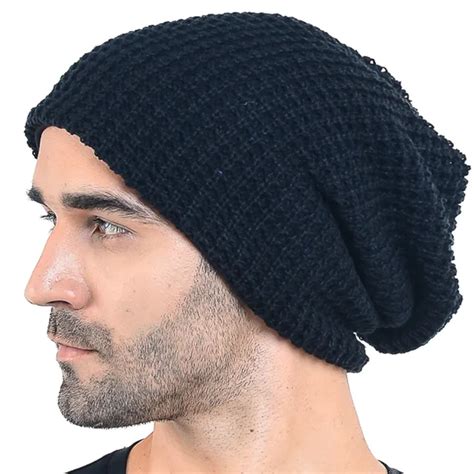 HISSHE Autumn Winter Mens Slouchy Long Oversized Beanie Knit Cap Casual ...