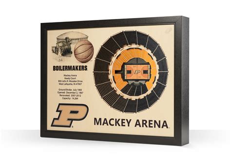 Purdue Boilermakers Basketball Mackey Arena 3D Wood Stadium Replica — 3D WOOD MAPS - BELLA MAPS