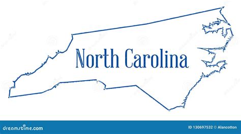 North Carolina State Outline Map Stock Illustration - Illustration of ...