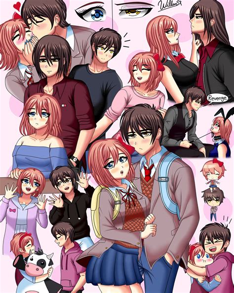 Sayori X MC [Remake] (DDLC Fanart) by WillianXS on DeviantArt