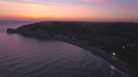 Aerial 4K sunrise shot from Étretat France., Holidays Stock Footage ft. sunset & beach - Envato ...