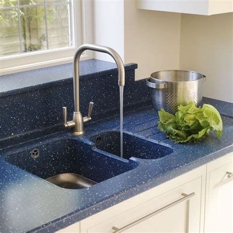 Stunning Cobalt Corian Countertop with Double Sink