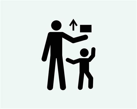 Keep Out of Reach of Children Child Kid Safety Safe Black White Silhouette Symbol Icon Sign ...