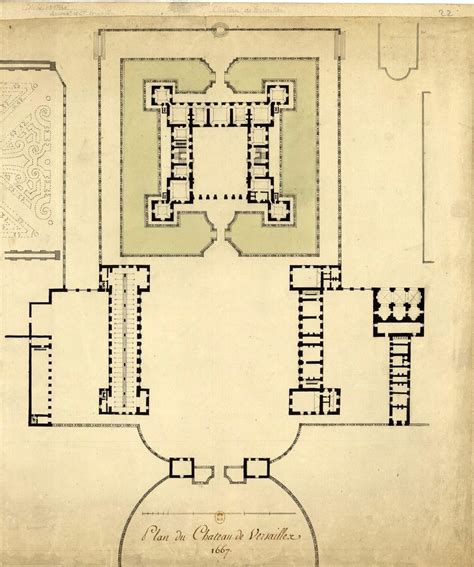 Floor plan of the Chateau de Versailles in 1667 Louvre Palace, Palace ...