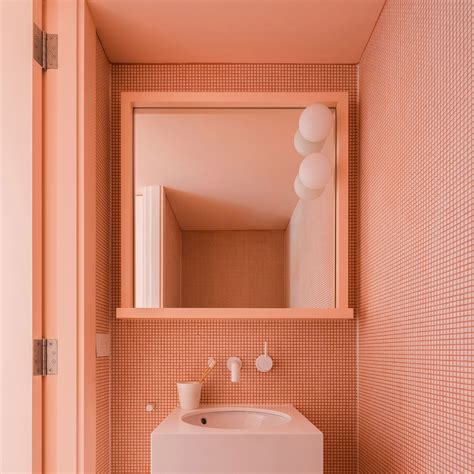 The best coral interiors: Suburban Canny by Tribe Studio | Bathroom decor colors, Coral bathroom ...