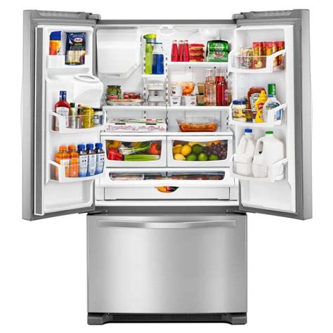 Whirlpool WRF555SDFZ 36 in. W 25 cu. ft. French Door Refrigerator in ...