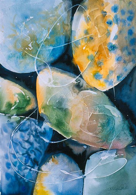 Rock in Water Painting by Allison Ashton - Fine Art America