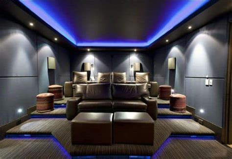 Top 40 Best Home Theater Lighting Ideas - Illuminated Ceilings and Walls