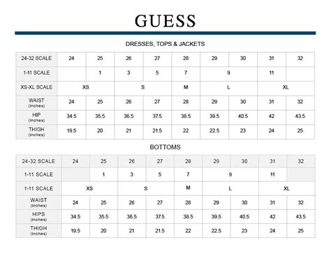 Guess Shoe Size Chart