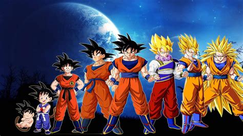 Download Cool Dragon Ball Z Goku Evolution Wallpaper | Wallpapers.com