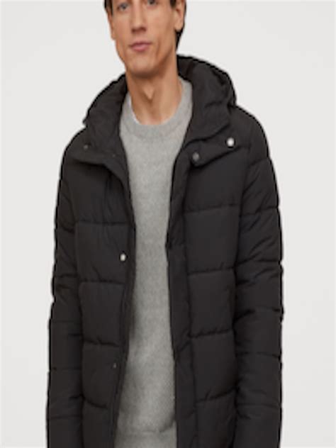 Buy H&M Men Black Solid Padded Hooded Jacket - Jackets for Men 11060864 | Myntra